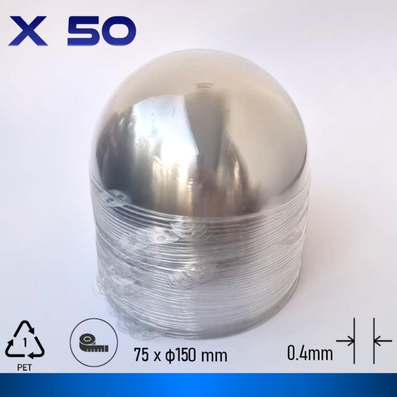 Semisferă transparentă din plastic pentru vopsit, 150 x 75 mm, pentru expunere pe perete