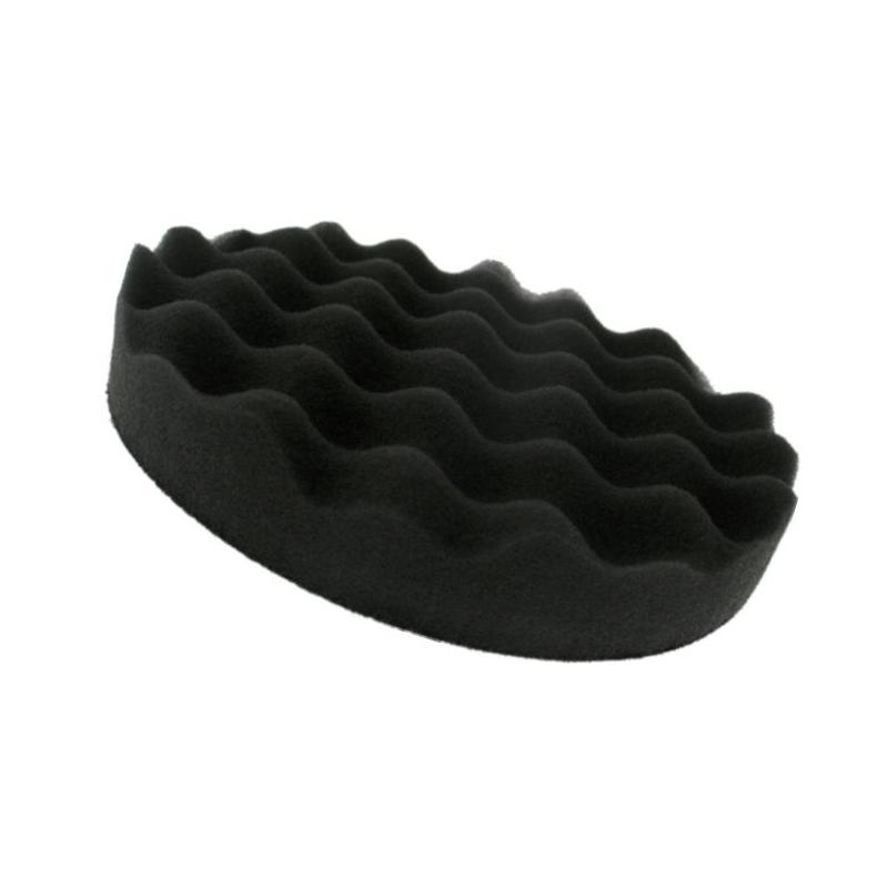 Burete din spumă pentru lustruit - negru, gofrat 15 cm