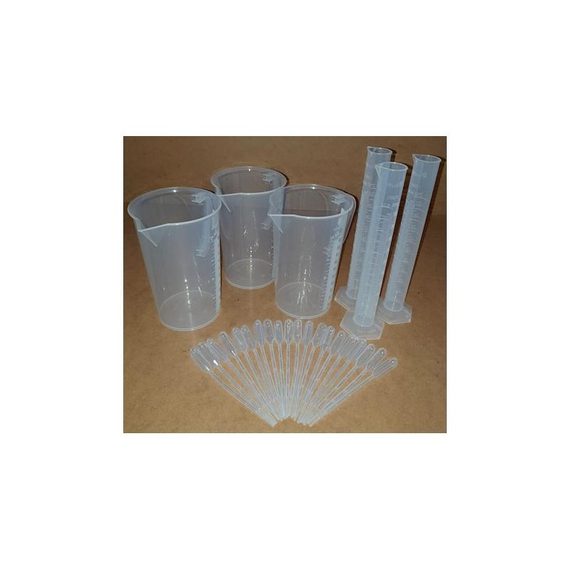 kit de 3 pahare 3 tuburi de testare 20 pipete
