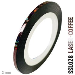bandă adezivă cu dungi, cromată și holografică, rolă 2mm x 20m