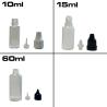Sticlă mică de plastic 10ml, 15ml sau 60ml