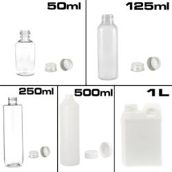 Doze și sticle de plastic de la 50 ml la 1 litru