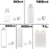 Doze și sticle de plastic de la 50 ml la 1 litru